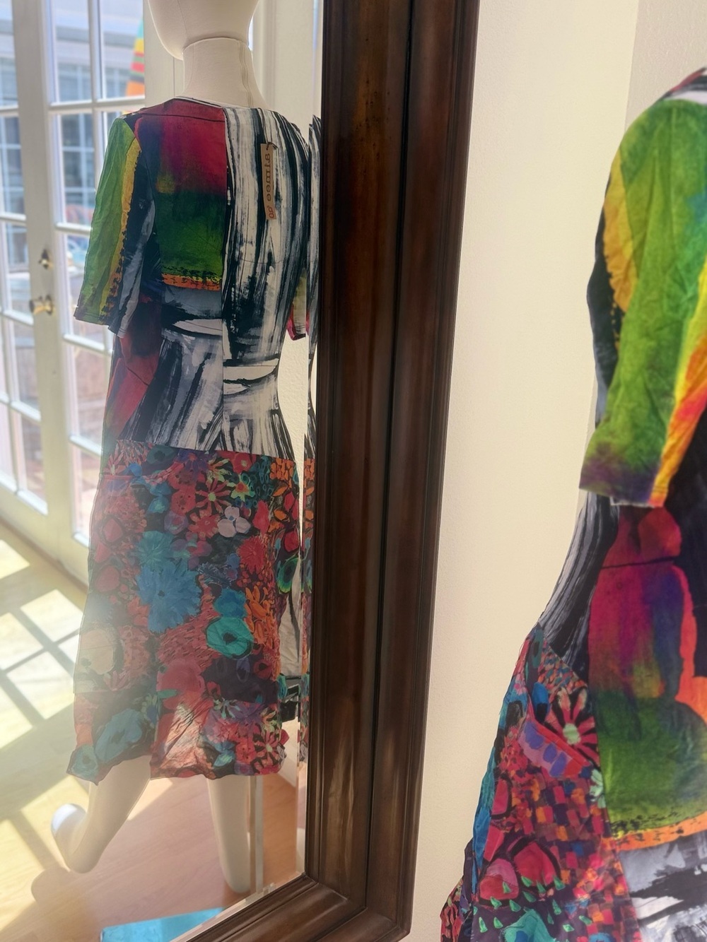 Aime Leon Dore Multicolor V-Neck Midi Dress - Picture 3 of 4